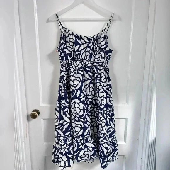 Cottonworld Navy White Floral Baby Doll Dress LIKE NEW - Picture 3 of 3